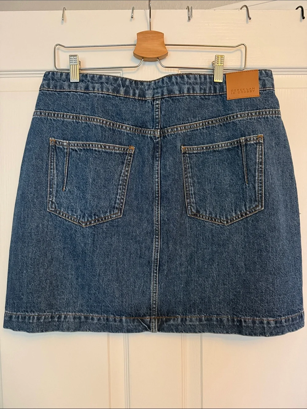 Derek Lam 10 Crosby Classic Denim Button-Front Mini Skirt - Blue